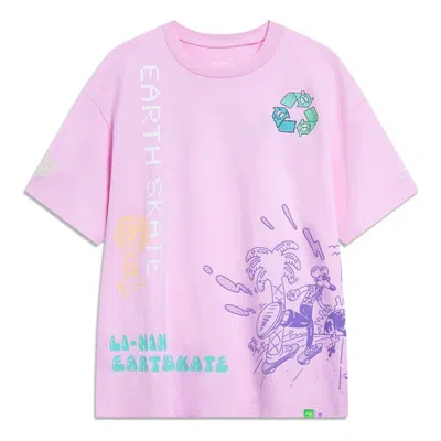 Li-ning X Steven Harrington Cartoon Graphic T-shirt 'pink'