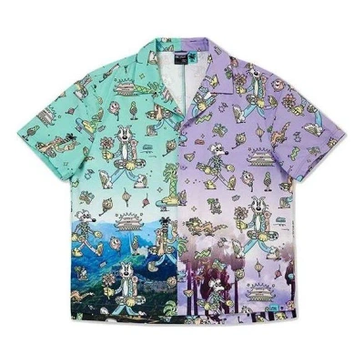 Li-ning X Steven Harrington Graphic Leisure Shirt 'green Purple' In Multi