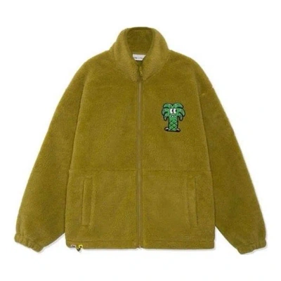 Li-ning X Steven Harrington Graphic Polar Fleece Jacket 'olive Green' In Brown