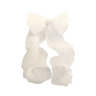 Lia Aram White Oversized Ivoire Tulle Bow – Christmas Edition