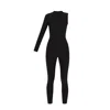 Lia Aram Women's Black Asymmetrical Long-sleeved Jumpsuit In Black