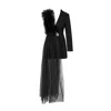 Lia Aram Women's Black Blazer With A Deconstructed Twist In Black