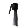 Lia Aram Women's Black Deconstructed Maillot Top In Black
