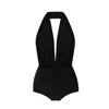 Lia Aram Women's Black Halterneck Micro Jumpsuit In Black