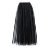 Lia Aram Women's Black Pocketed Tulle Maxi Skirt In Black