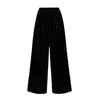 Lia Aram Women's Black Signature Wrap-around Velvet Cropped Trousers In Black