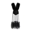 Lia Aram Women's Black Tiered Tulle Gown In Black