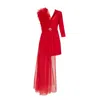 Lia Aram Women's Red Blazer With A Deconstructed Twist In Red
