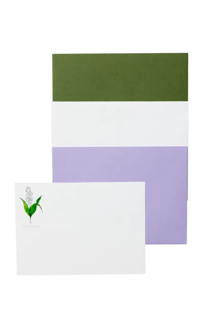 Lia Burke Libaire Exclusive;  X Stovall Collection; Personalized Lily Of The Valley Stationery Set In Multi
