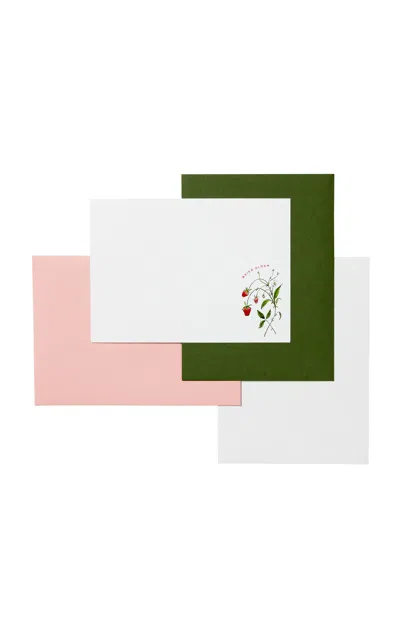 Lia Burke Libaire X Stovall Collection; Personalized Strawberry Stationery Set In Pink