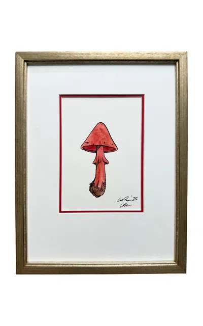 Lia Burke Libaire Rusty Mushroom Print In Red