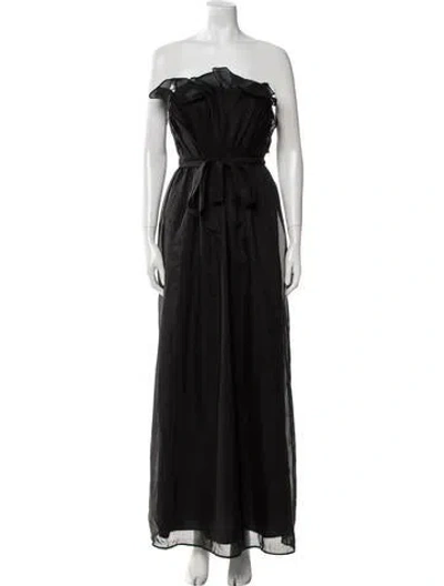 Pre-owned Lia Cohen Strapless Long Dress In Black