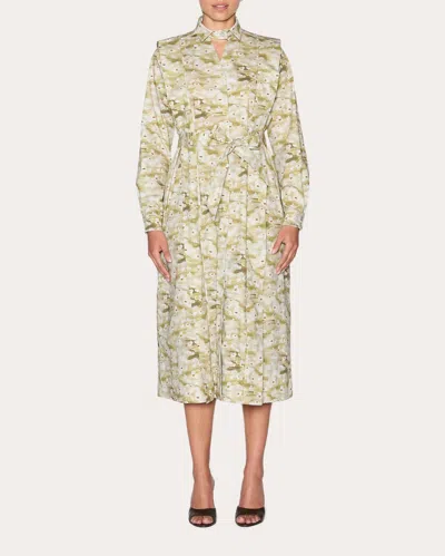 Lia Cohen Women's Compassion Floral Cutout Shirt Dress Cotton/elastane In Multicolor