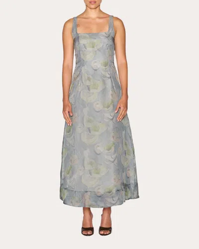 Lia Cohen Women's Self Love Floral Silk Organza A-line Dress In Blue