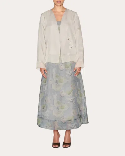 Lia Cohen Women's Strength Embroidered Silk Organza Jacket In Neutral