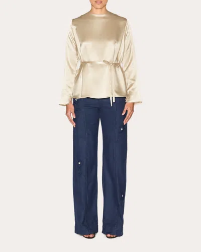 Lia Cohen Women's Wholesome Silk Long-sleeve Top In Neutral