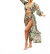 Lia Sahara Long Sleeve Robe Cover Up In Heliconia In Multi