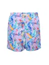 Lia Sahara Men's Patterned Swim Shorts In Purple Paradise In Multi