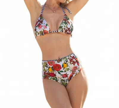 Lia Sahara Multi-way Reversible Triangle Bikini Top In Tropical Romance