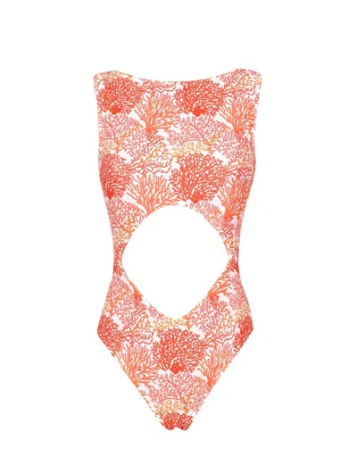 Lia Sahara Women's Cut Out One Piece In Coral In Pink