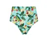 Lia Sahara Women's High Waist Bikini Bottom In Avocado Lover In Multi