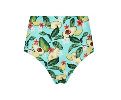 Lia Sahara Women's High Waist Bikini Bottom In Avocado Lover In Multi