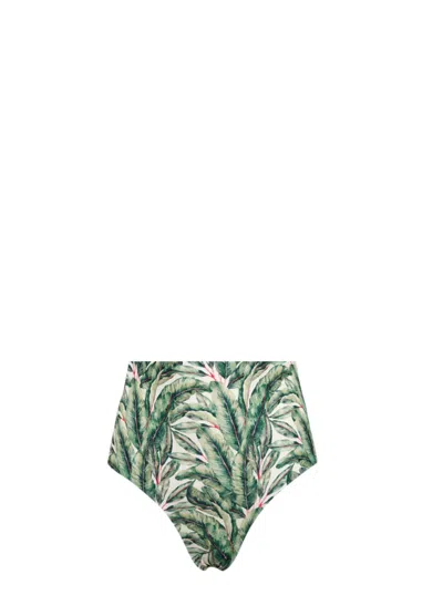 Lia Sahara Women's High Waist Bikini Bottom In Banana Leaves In Yellow
