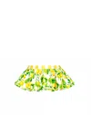Lia Sahara Women's Reversible Ruffle Belt In Limoni + Yellow & White Stripes In Gold