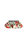 Lia Sahara Women's Reversible Ruffle Belt In Tropical Romance + Black & White Stripes In Multi