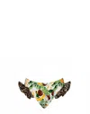 Lia Sahara Women's Reversible Ruffled Bikini Bottom In Banana Colada + Leopard In Multi