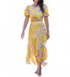 Lia Sahara Wrapover Skirt In Hibiscus In Multi