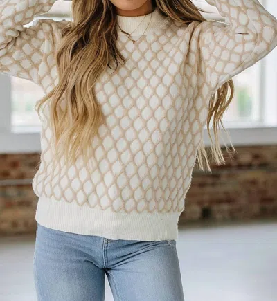 Liam & Company Cami Textured Drop Sleeve Sweater In Oatmeal