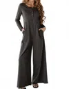 Liam & Company Cody Knit Jumpsuit In Grey In Gray
