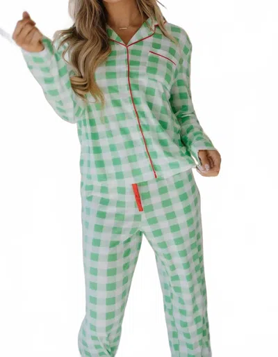 Liam & Company Kiara Plaid Pajamas In Green
