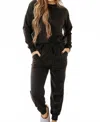 Liam & Company Long Sleeve Loungewear Set In Black In Black