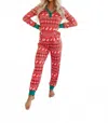 Liam & Company Nordic Christmas Pajama Set In Red In Red