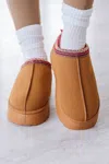 LIAM & COMPANY WOMEN'S BILLY PLUSH LINED FLATS IN CHESNUT