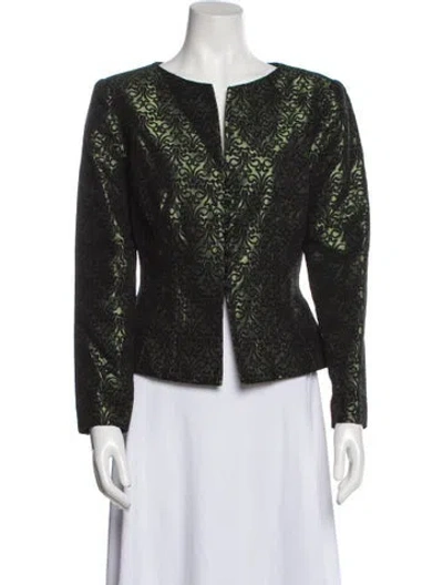 Pre-owned Liancarlo Couture Printed Evening Jacket In Green