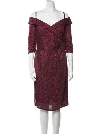 Pre-owned Liancarlo Couture Sequin Knee-length Dress In Red