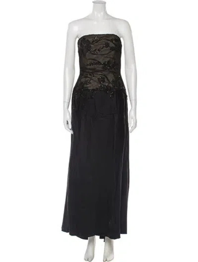 Pre-owned Liancarlo Couture Silk Long Dress In Gray