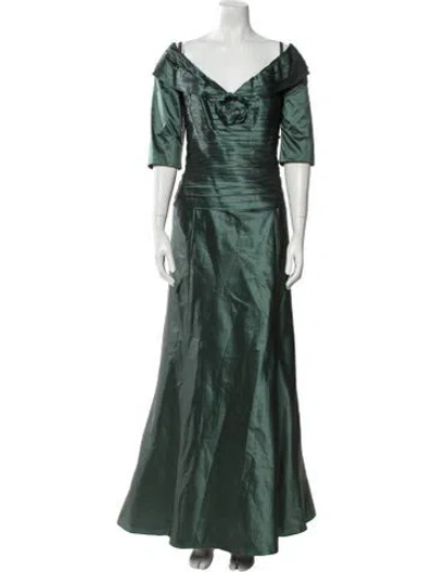 Pre-owned Liancarlo Couture Silk Long Dress In Green