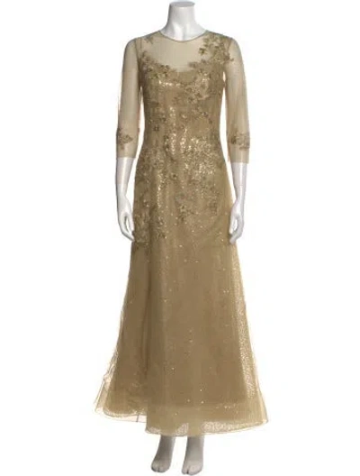 Pre-owned Liancarlo Couture Silk Long Dress In Neutral