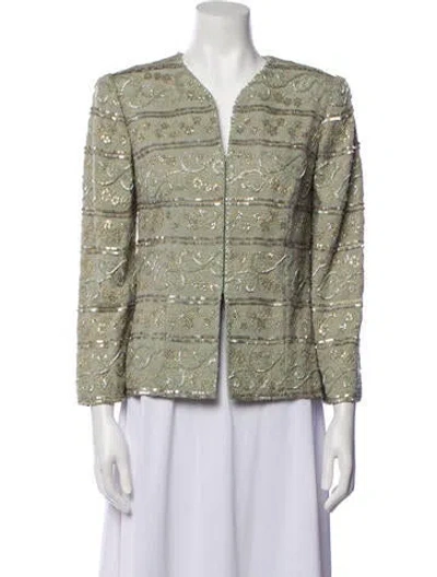 Pre-owned Liancarlo Couture Vintage 1980's Evening Jacket In Green