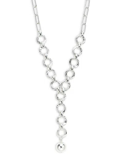 Liars & Lovers Women's Silvertone Link Chain Lariat Necklace In White