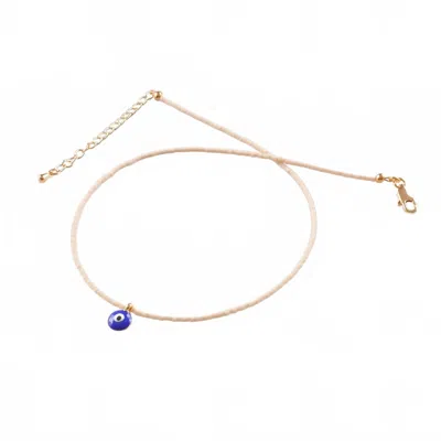 Libby & Smee Women's Beaded Choker Necklaces In Cream/evil Eye In Multi