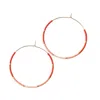Libby & Smee Women's Seed Bead Hoop Earrings In Ombre In Red
