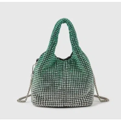 Libby Loves Stella Crystal Embellished Bag In Green