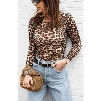 Libby Loves Suzie Leopard Top In Animal Print