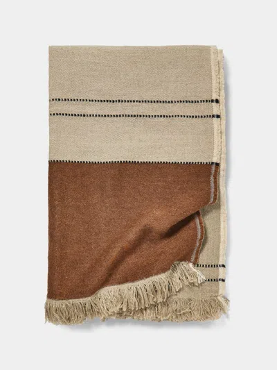 Libeco Foundry Belgian Linen Throw (86.5in/2.2m) In Brown