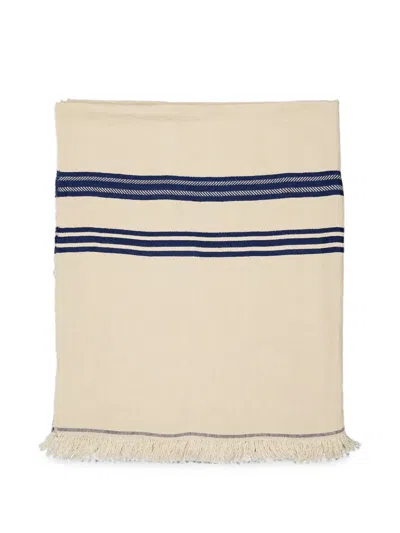 Libeco Indigo Stripe Linen Tablecloth In Neutral